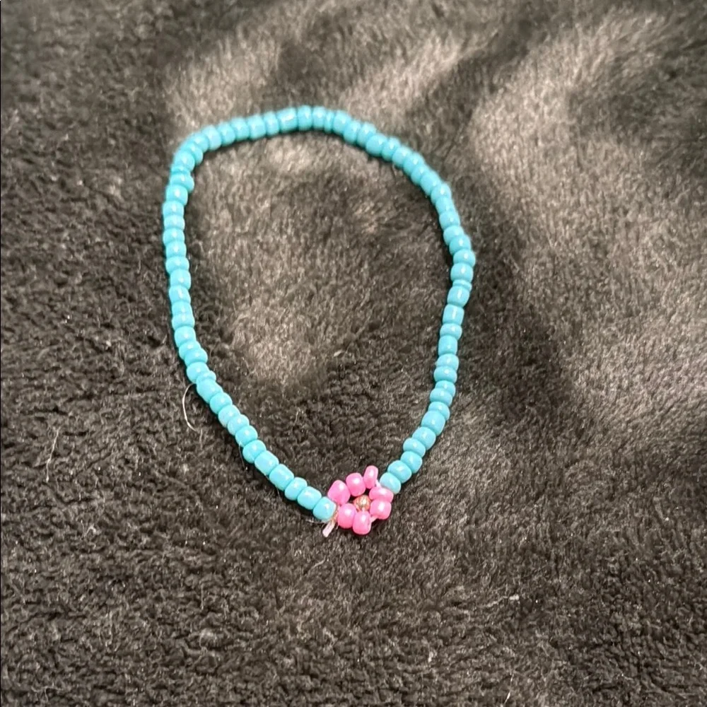 Blue and Pink Beaded Jewelry Bracelet